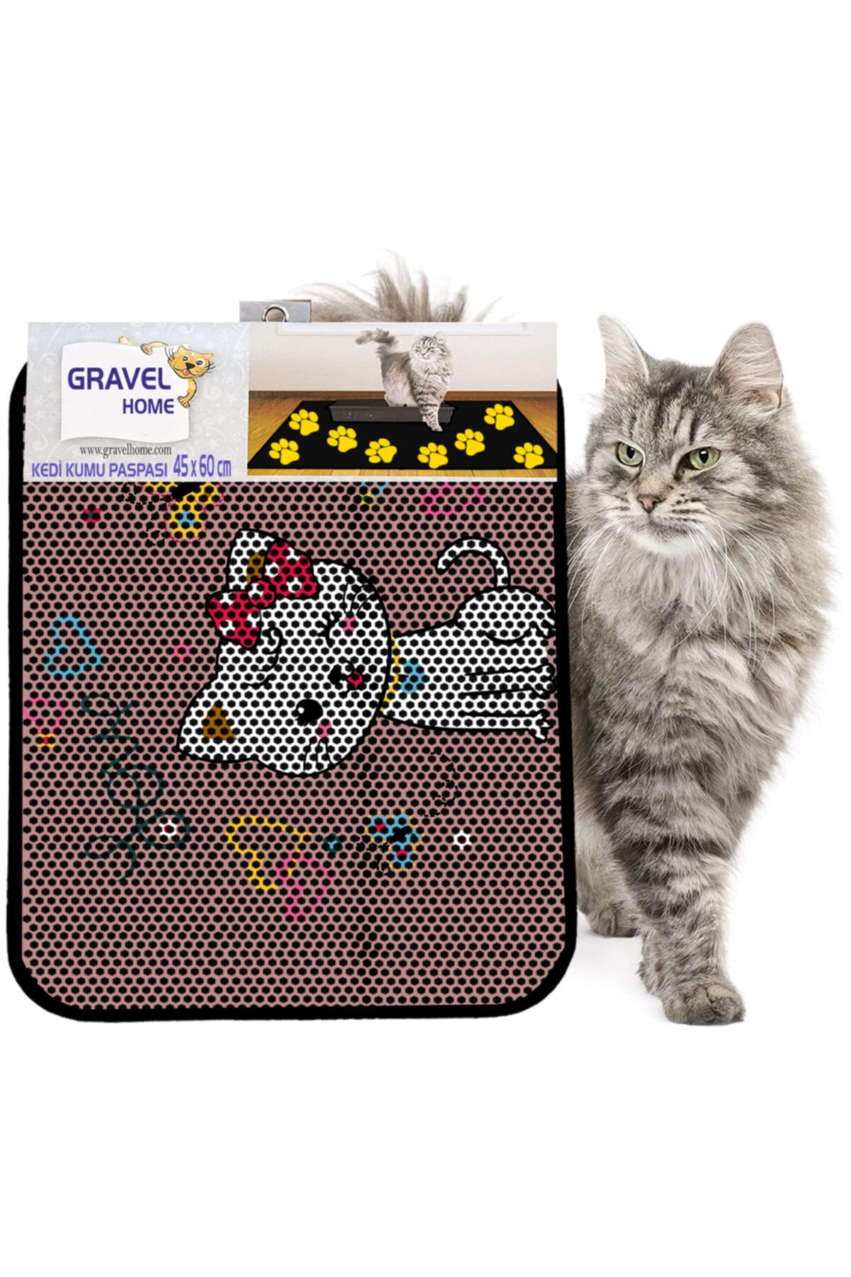 Gravel Kedi Kumu Paspası Yeni Sezon 45 X 60 cm Nrszn0059