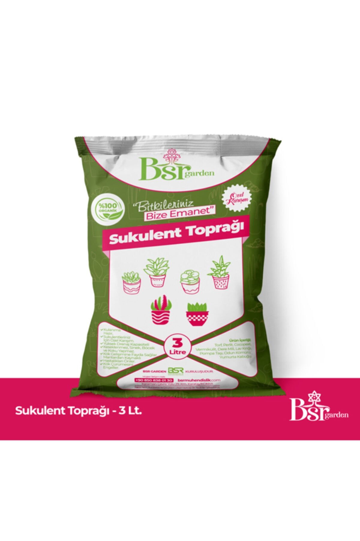Bsr Sukulent Toprağı ( Gübresiz ) 3 Litre - Garden