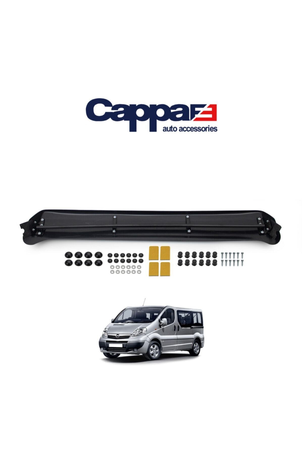 Cappafe Opel Vivaro Ön Cam Güneşliği Siperlik Vizör Şapka Terek Akrilik (Abs) Piano Black 2001-2013