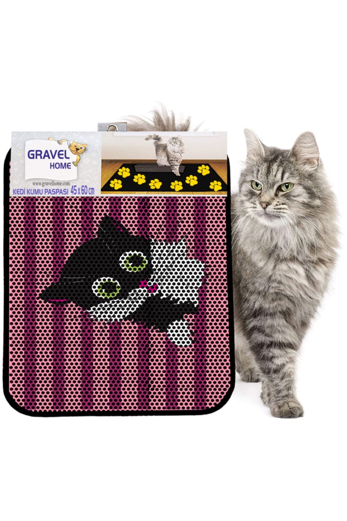 Gravel Kedi Kumu Paspası Yeni Sezon 45 X 60 Cm Nrszn0010