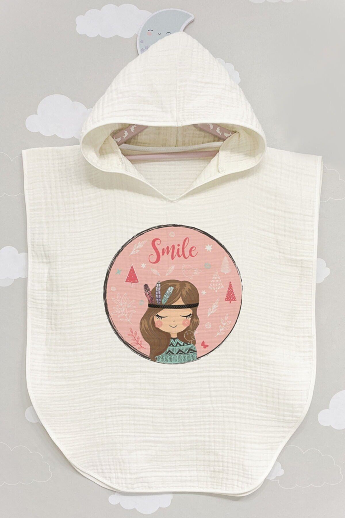 BabyLimon Smile 4 Kat Müslin Kapüşonlu Panço - For Baby Serisi