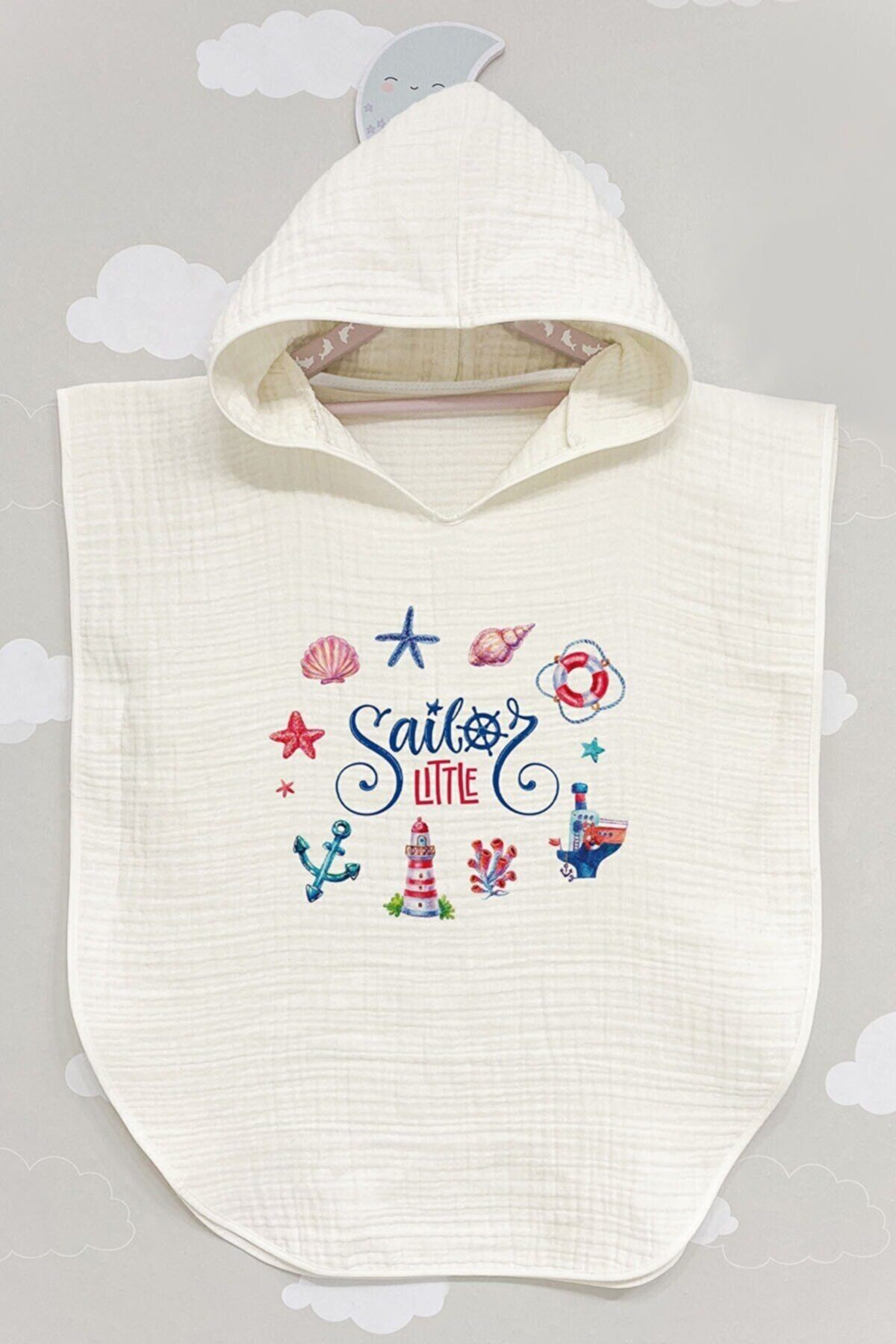 BabyLimon Sailos Little 4 Kat Müslin Kapüşonlu Panço - For Baby Serisi