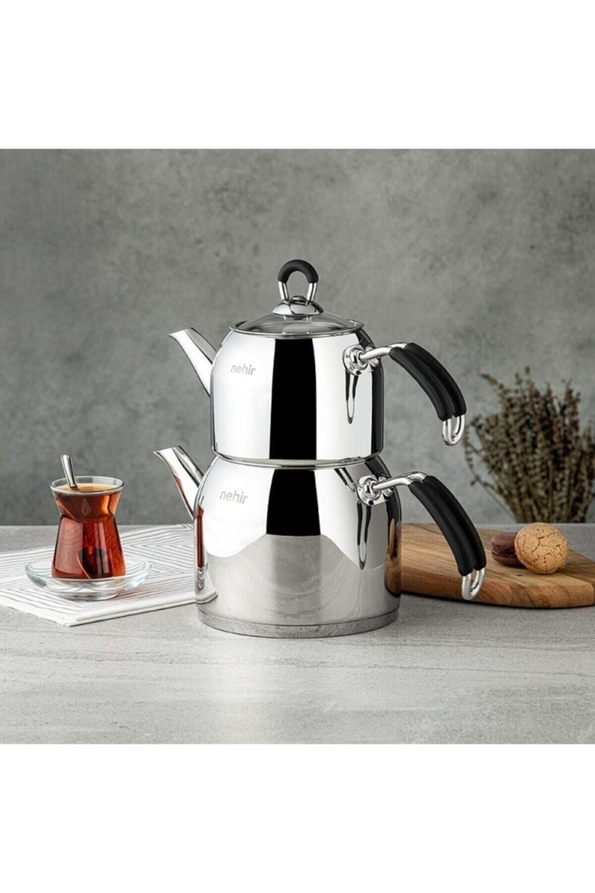 Nehir Modern Çelik Çaydanlık Takımı