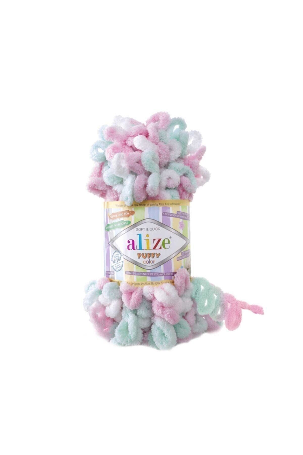 Alize Puffy Color Şiş Ve Tığsız El Ile Örülen Iplik