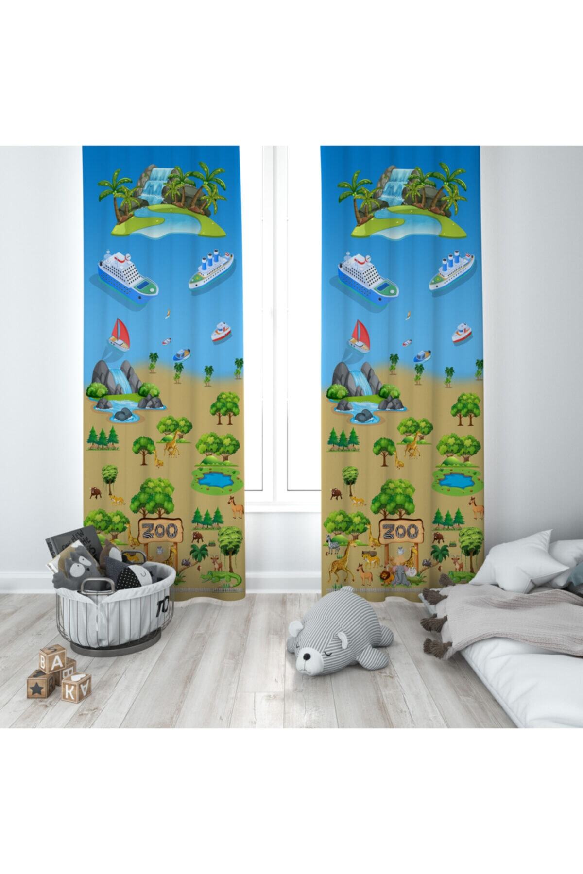 MEKTA HOME Çocuk Ve Bebek Odası Eğitici Fon Perde Mktcfp 001