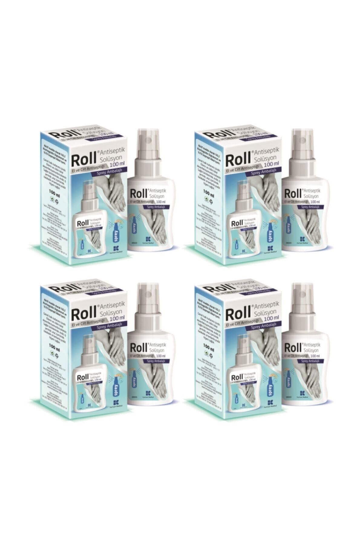 Roll Antiseptik Solüsyon Spreyi El Ve Cilt Dezenfektanı 100 ml (4 Adet)
