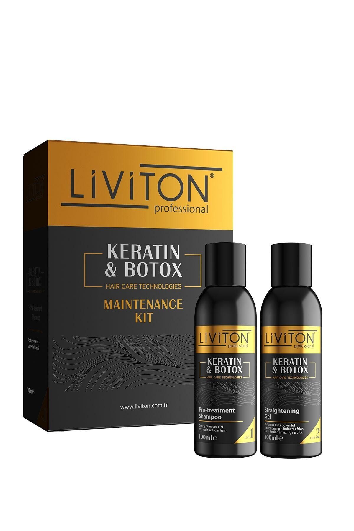 Liviton Professional Saç Düzleştirici Ve Keratin Botox Bakım Seti Şampuan Ve Keratin Jel 100 ml 100 ml