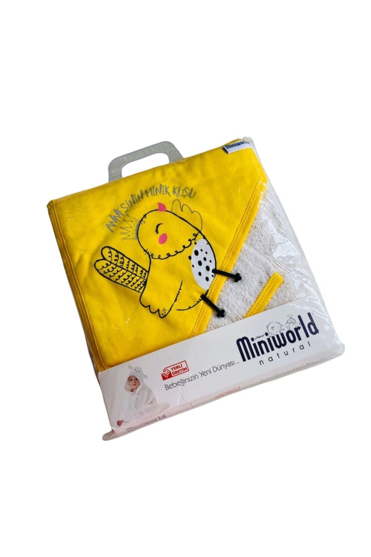 Miniworld Kuş Desenli Silgi Havlu Annesinin Minik Kuşu Kundak Model Unisex Bebek Havlu