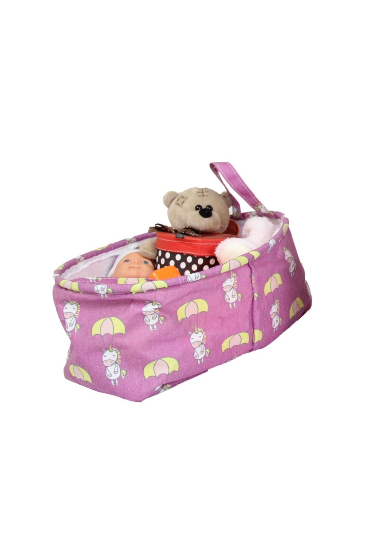 PumpkinHomeDeco Unicorn Desenli Çocuk Odası Organizer / Oyuncak Toplama Sepeti / Çamaşır, Çorap Sepeti
