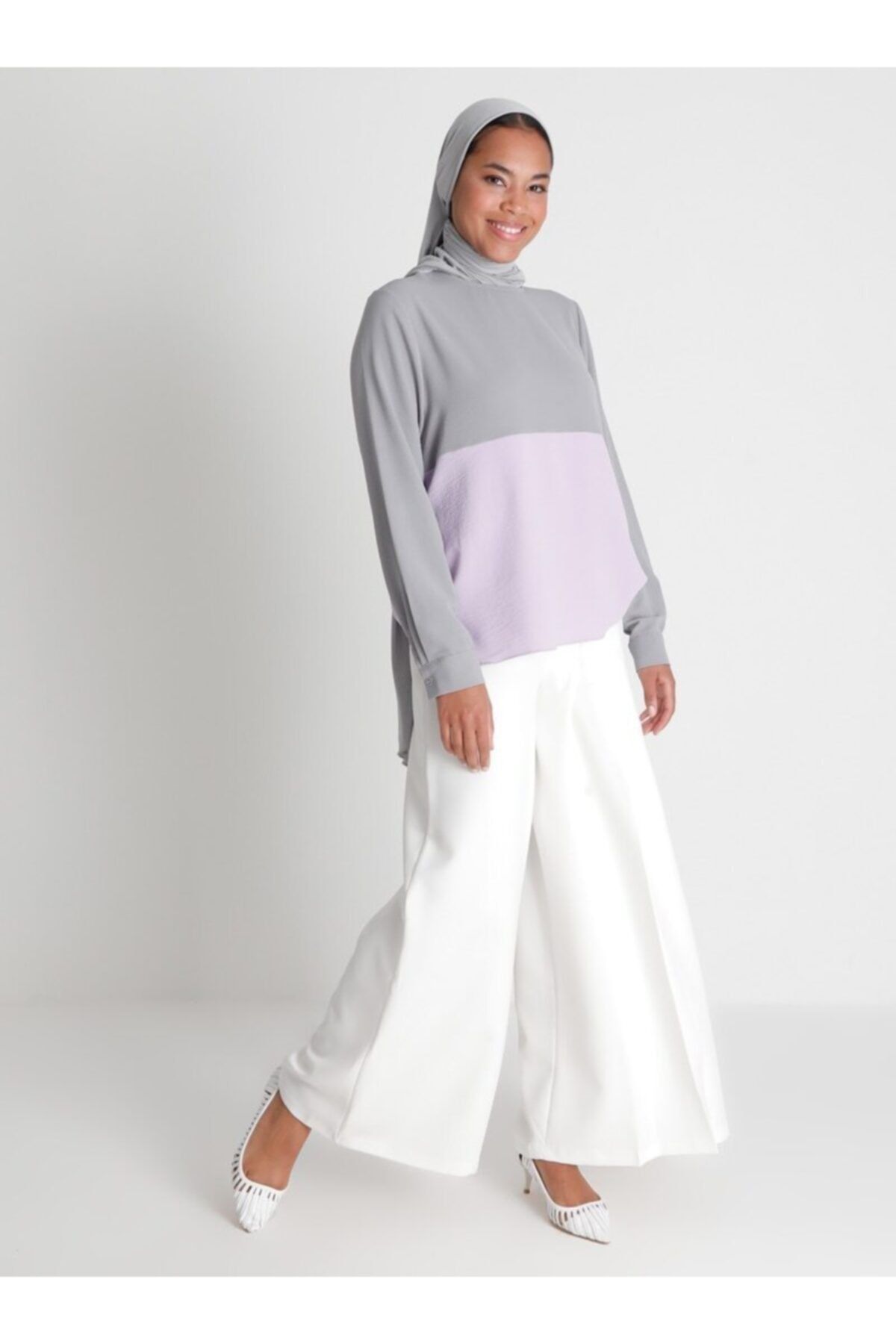 Refka Pile Detaylı Pantolon Etek - Beyaz - Woman