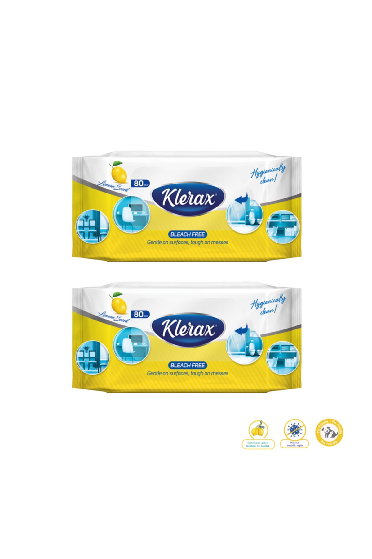 Klerax Banyo Tuvalet Ve Mutfak Temizleme Mendili 80'li 2 Adet