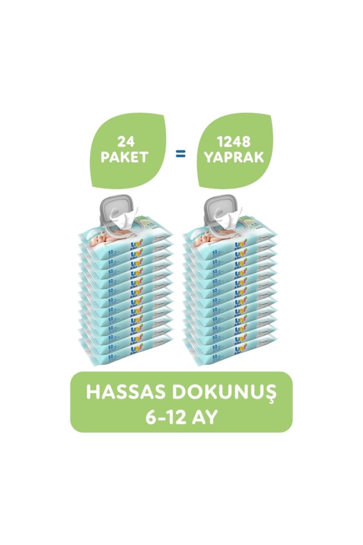 Uni Baby Hassas Dokunuş Islak Mendil 24'lü 1248 Yaprak