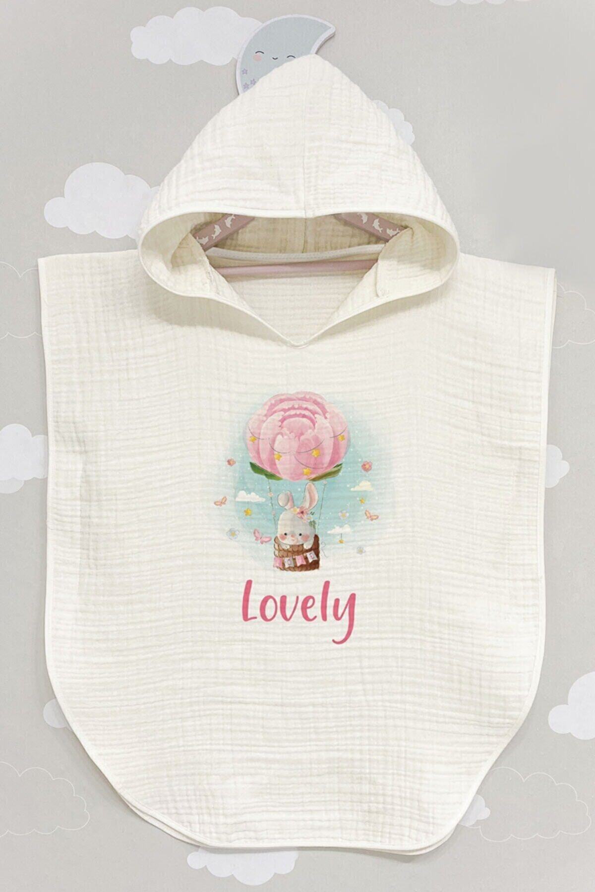 BabyLimon Unisex Lovely 4 Kat Müslin Kapüşonlu Panço For Baby Serisi