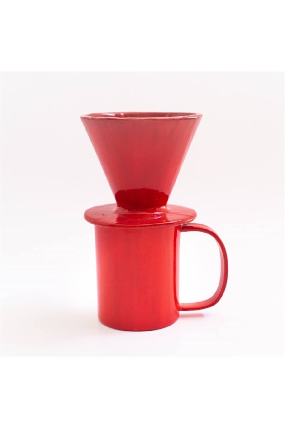 WUGU DESIGN & STUDIO Wugu Seramik V60 Dripper Seti - Kırmızı