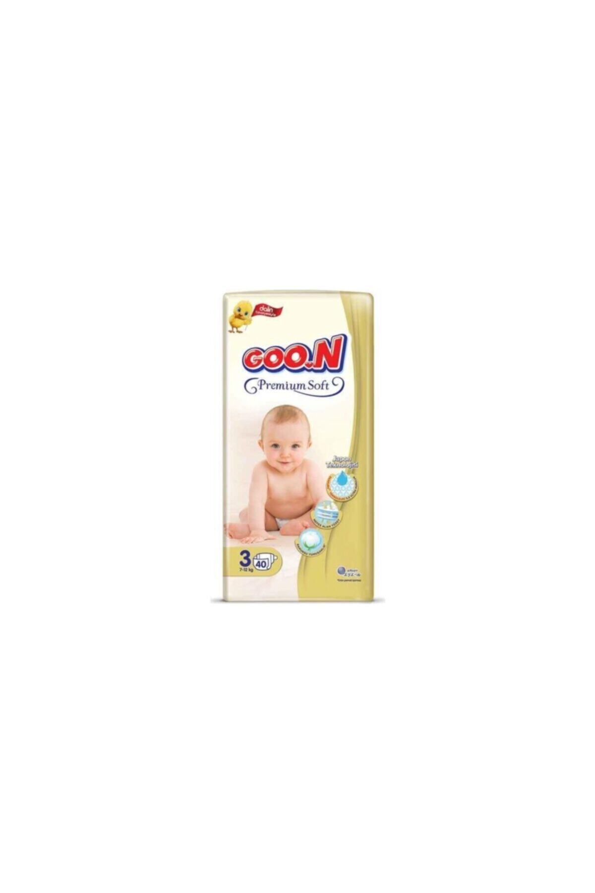 Goo.n Premium Soft Bebek Bezi 3 Beden Jumbo Paket 40 Adet
