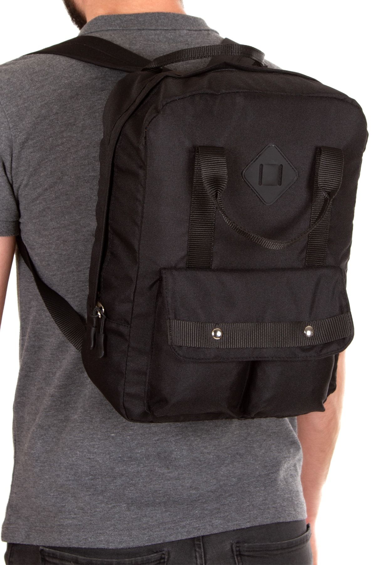 Newish Np Çift Cepli Imperteks Kumaş Su Geçirmez Sırt Çantası Boy:35 En:25cm Laptop Notebook Okul Spor