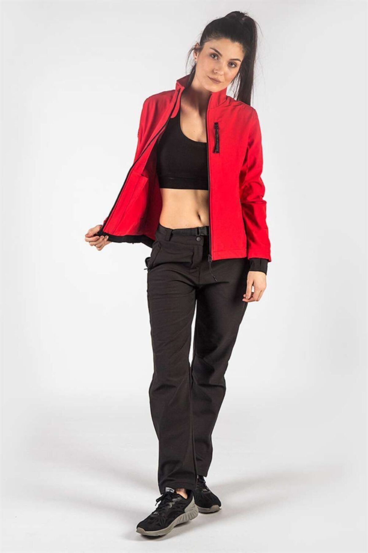 MARATON Siyah Kadın Outdoor Softshell Cepli Pantolon