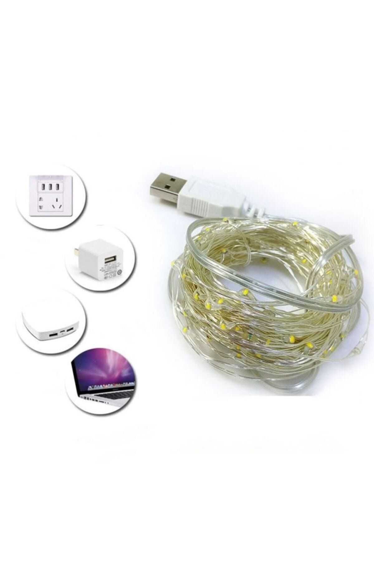 Miremi Usb Ile Çalışan 10m Peri Led Gün Işığı ( Sarı)