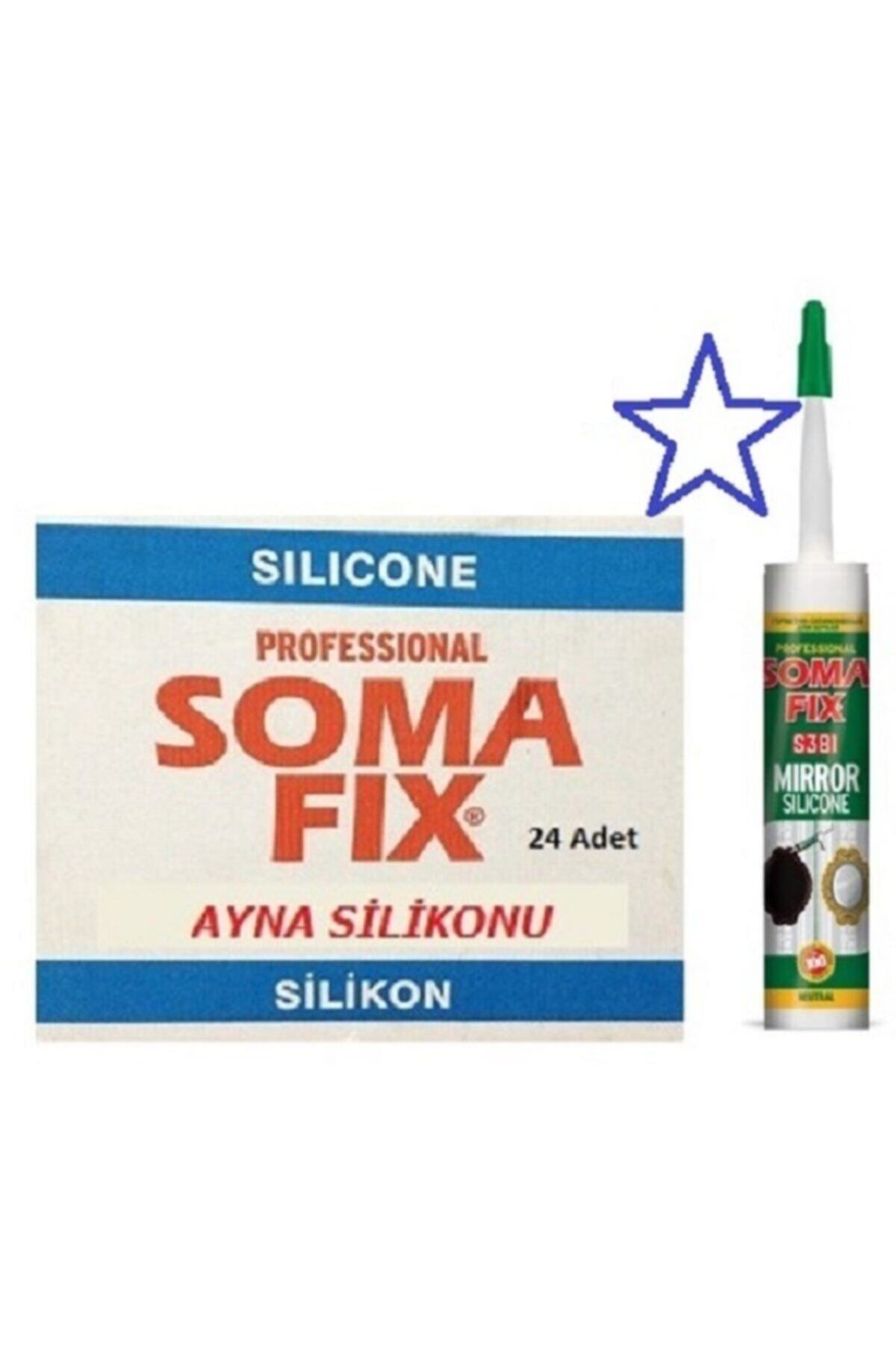 Somafix Şeffaf Ayna Silikonu Nötr Kararma Yapmaz 24 Adet 320gr