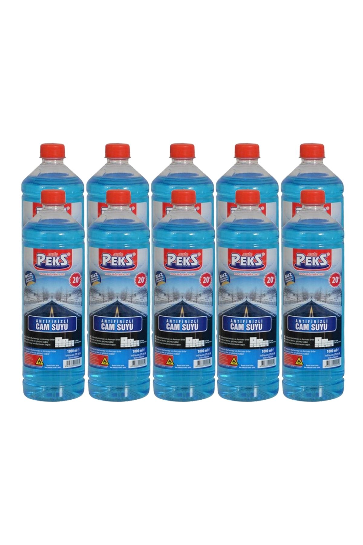 PEKSAN Cam Suyu 1 Lt Antifrizli -20 Derece 10 Adet