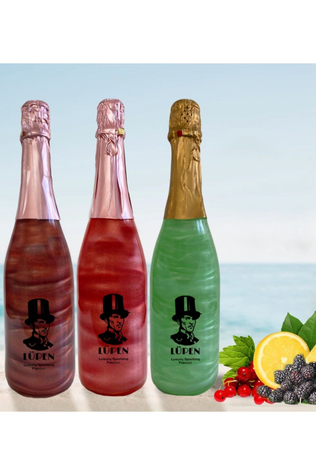 Lüpen Simli Nane Limon Frenk Üzümü Karadut Aromalı Gazlı İçecek 3 Adet