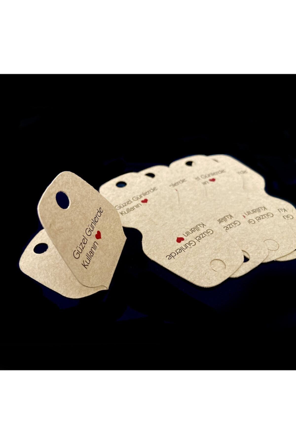 etikettcim Kraft Delikli Kolye Kartı (4x8cm) 50 Adet - Güzel Günlerde Kullanın