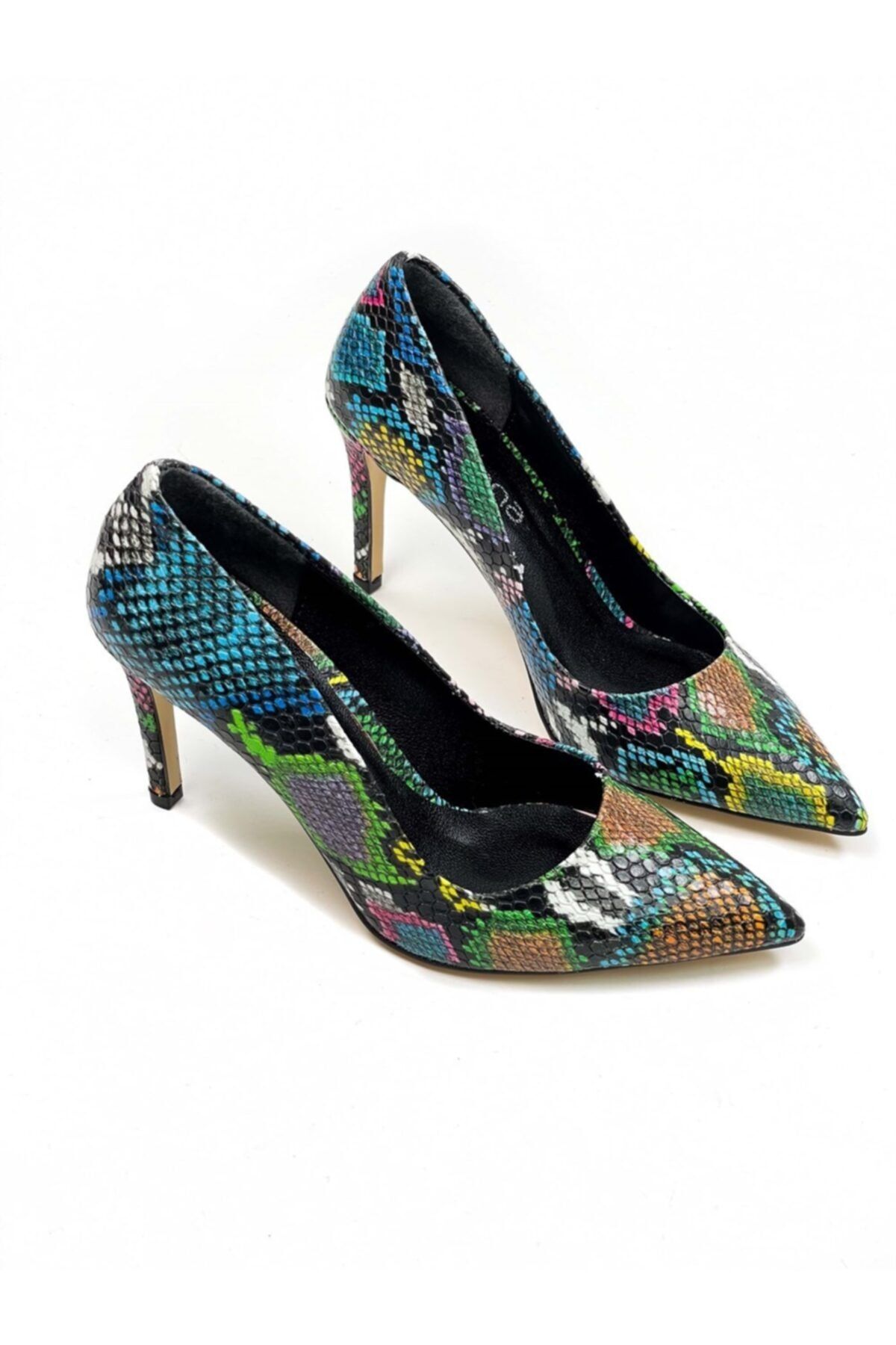 Sovrana Shoes Klasik Stiletto Gökkuşağı Yılan