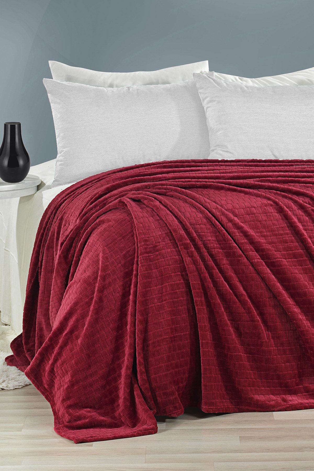 Evlen Home Melinda Supersoft Çift Kişilik Battaniye Kırmızı