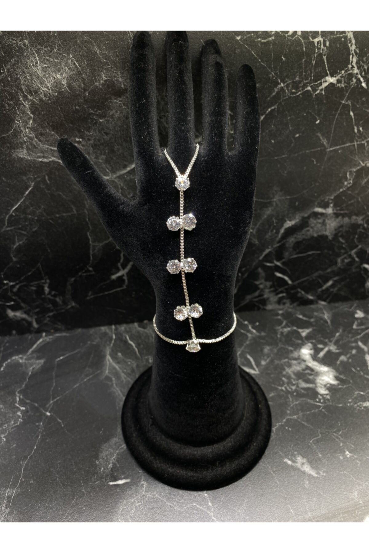 Noir Accessories Çift Sıralı Zirkon Tek Taşlı