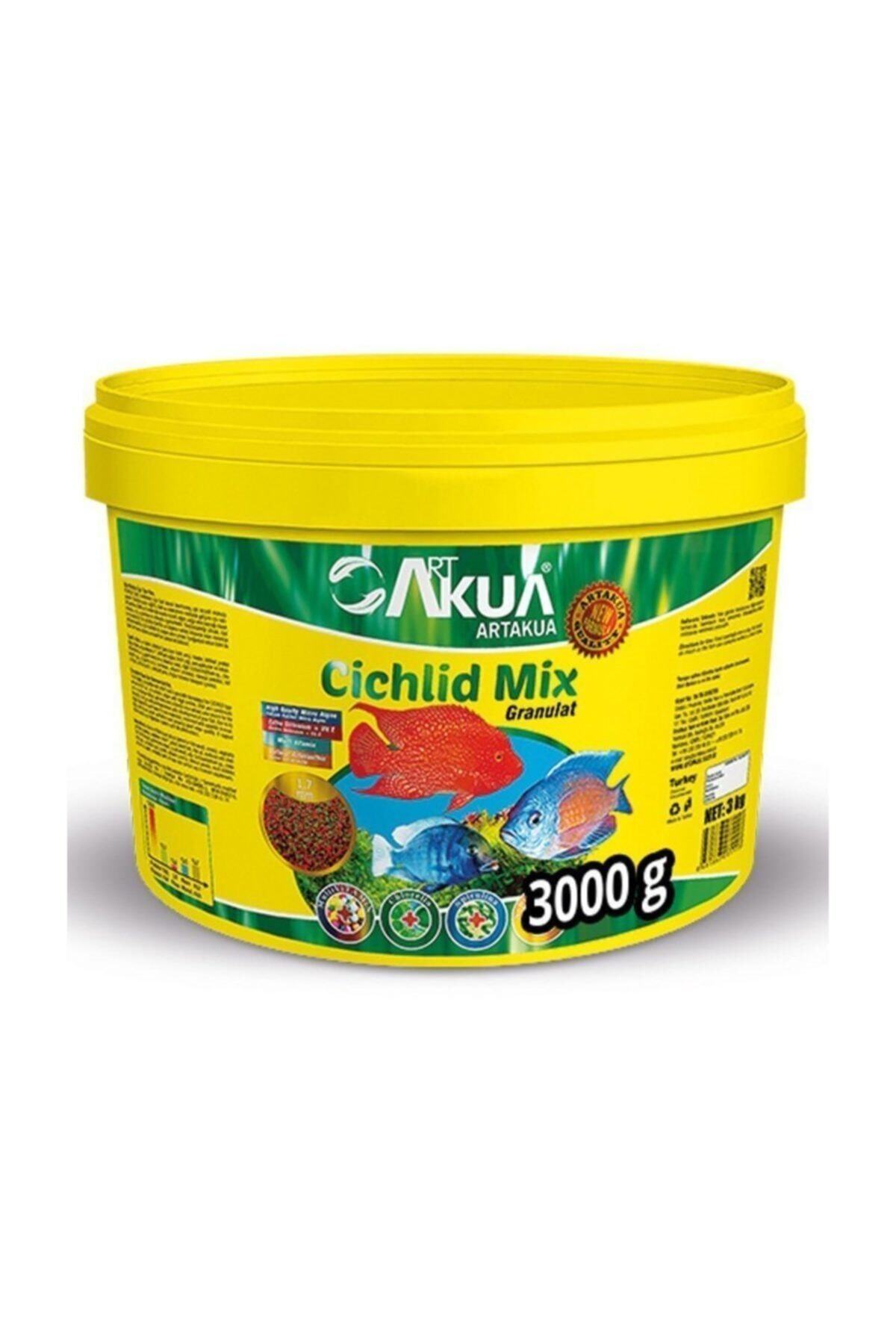 Artakua Cichild Mix Granulat Balık Yemi Cichild Türü 3 Kg. 0,8-1,5 Mm