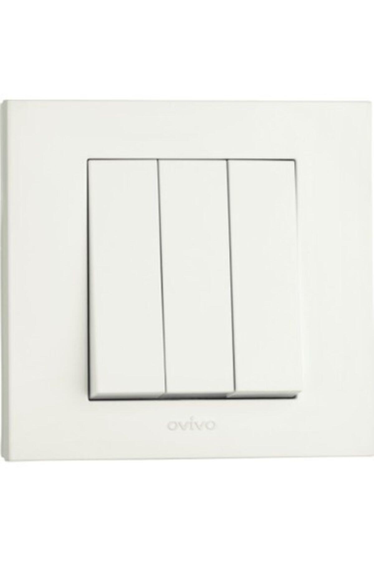 OVİVO Beyaz Üçlü Anahtar