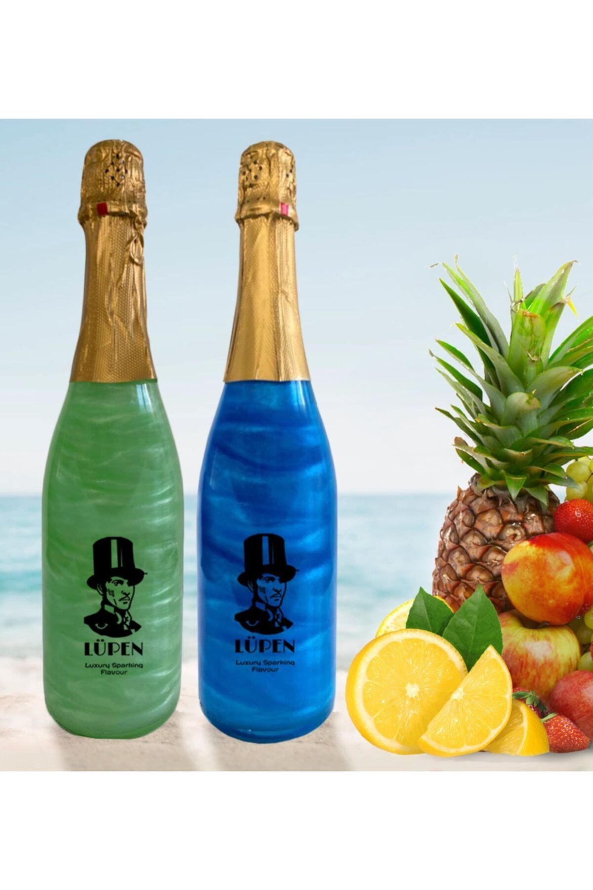 Lüpen Simli Lux Tropik Meyve Nane Limon Aromalı 750 Ml Gazlı İçecek 2 Adet