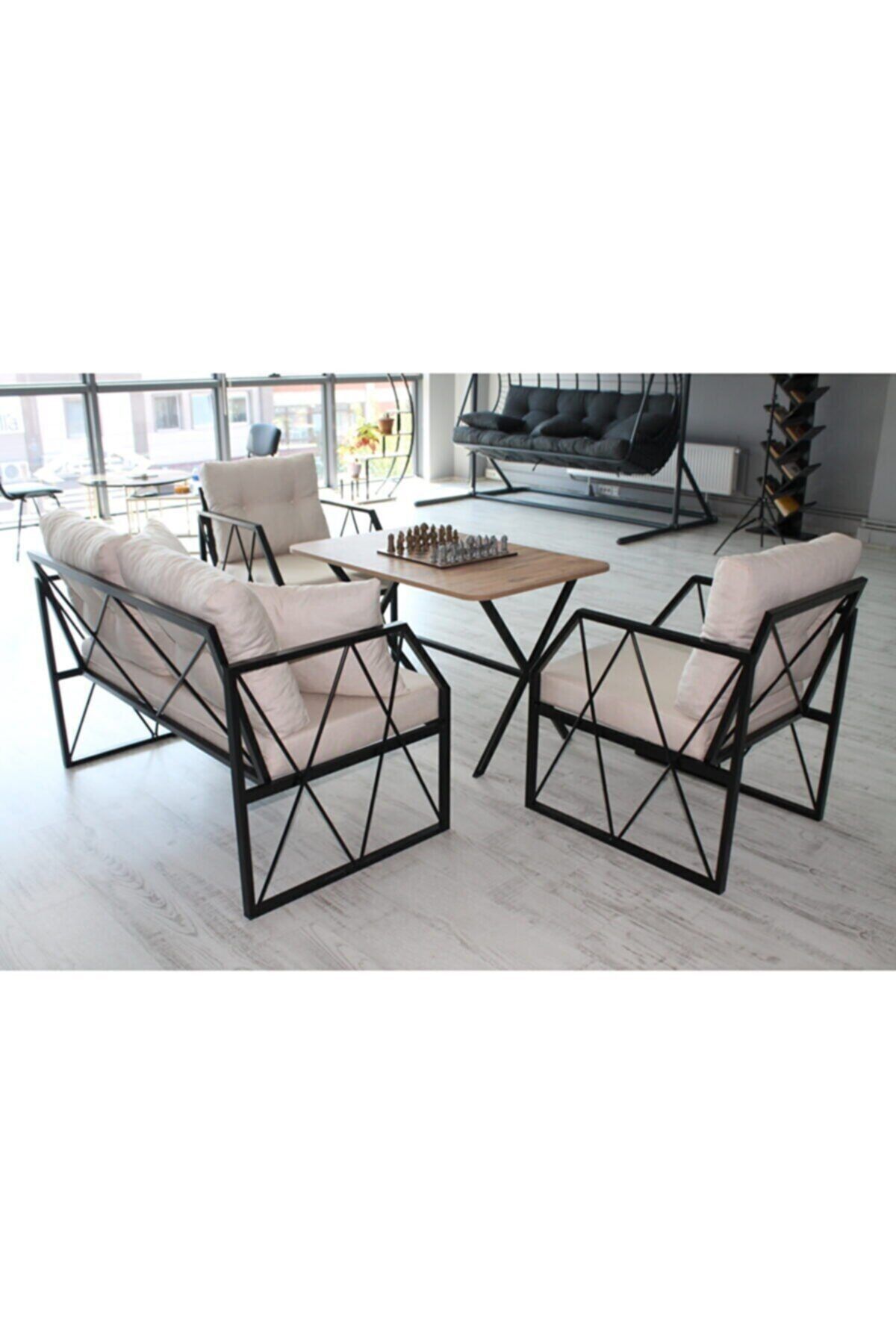 Passion 2+1 Masalı Bahçe Balkon Oturma Grubu Bahçe Mobilyası Takımı