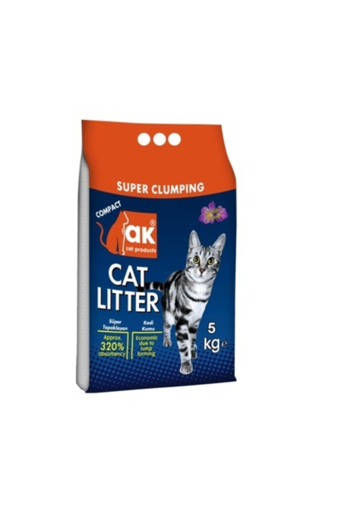 Akkum Bentonit Topaklaşan Ince Taneli Lavantalı Kedi Kumu 5 Lt