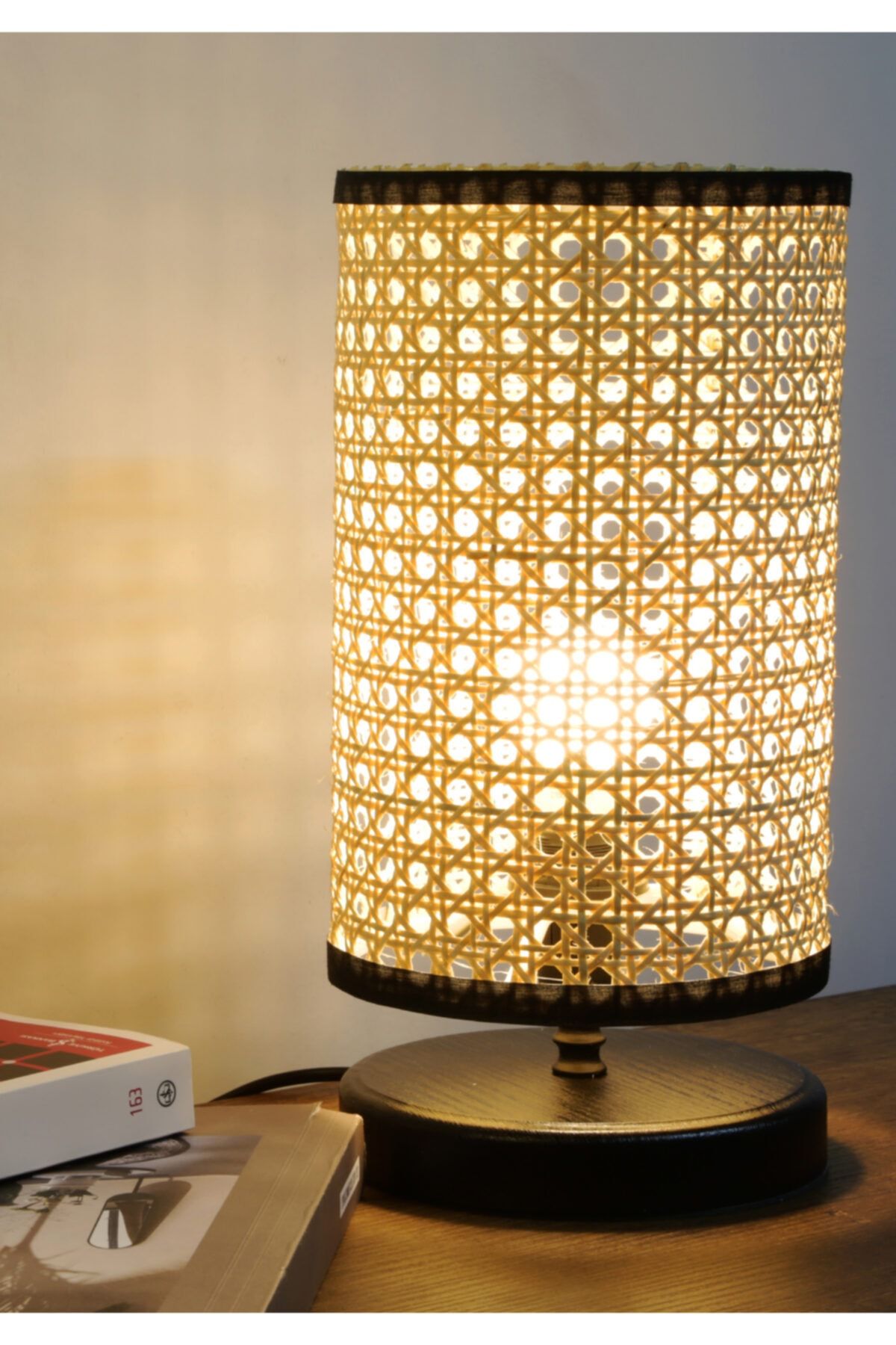 HOMİNG Exclusive Perru Rattan Örme Tasarım Abajur