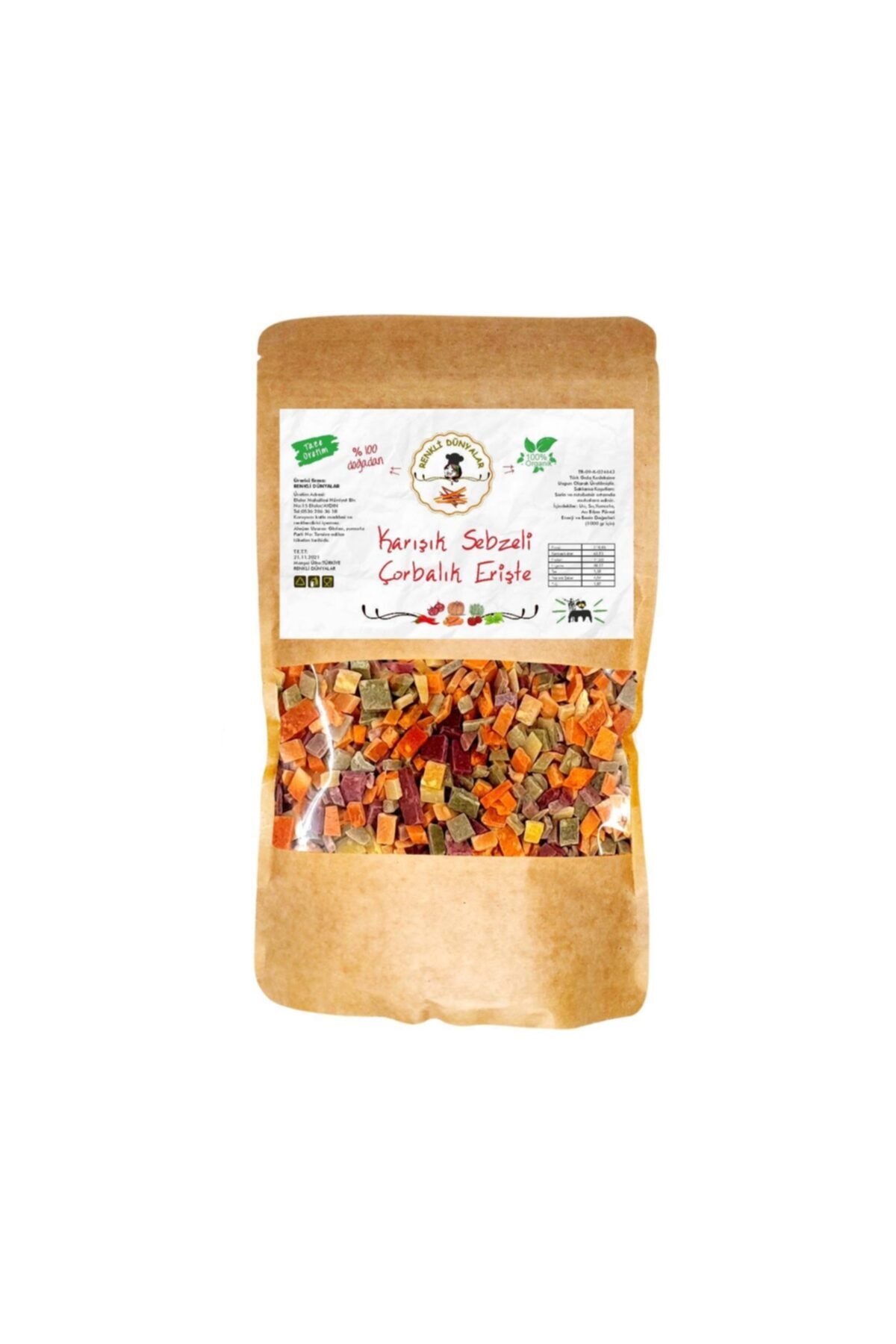 Renkli Dünyalar Karışık Sebzeli Çorbalık 250gr. Organik Ev Yapımı Yeni Mahsül Doğal Çorba - Rde00076