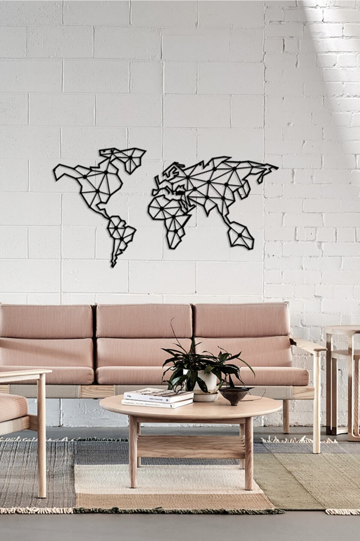 Pirudem Metal Dünya Haritası 120x64 Cm