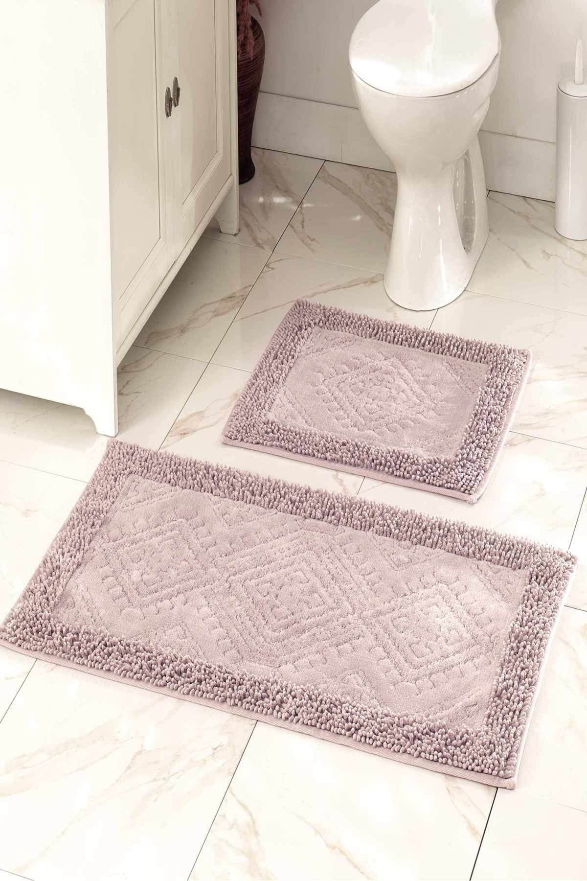 Çapa Home 2li Pamuk Klozet Takımı Banyo Paspas Seti Kilim Gülkurusu