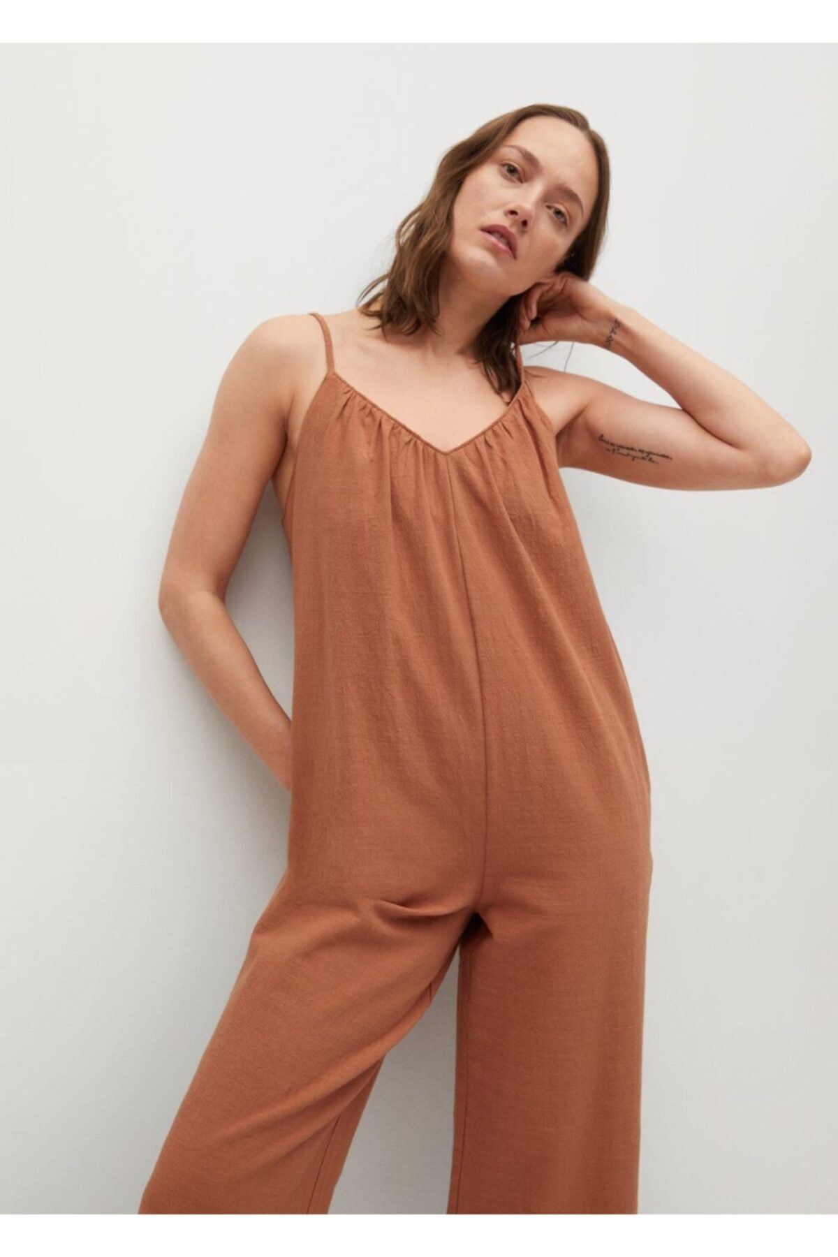 Mango cheap jumpsuit orange