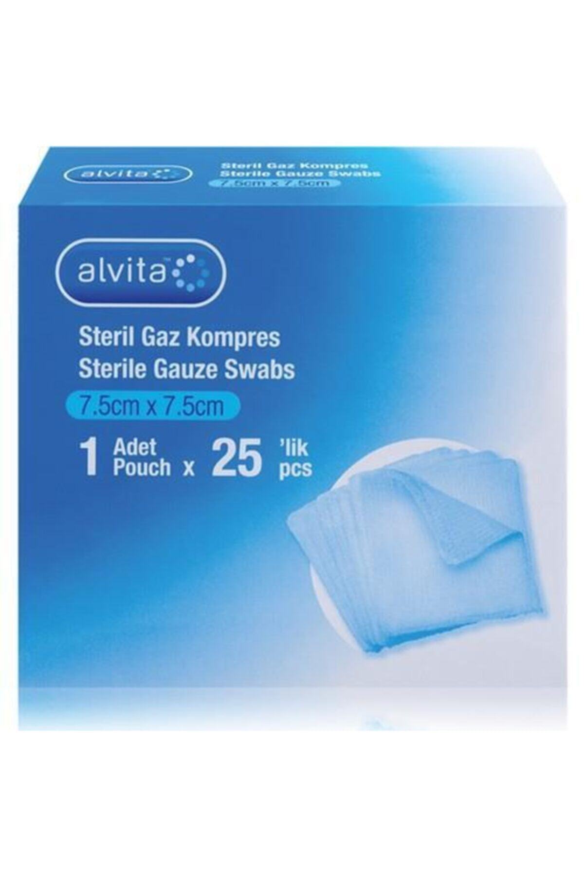 Alvita Steril Gaz Kompres 7,5cm X 7,5cm 1 Adet 25'