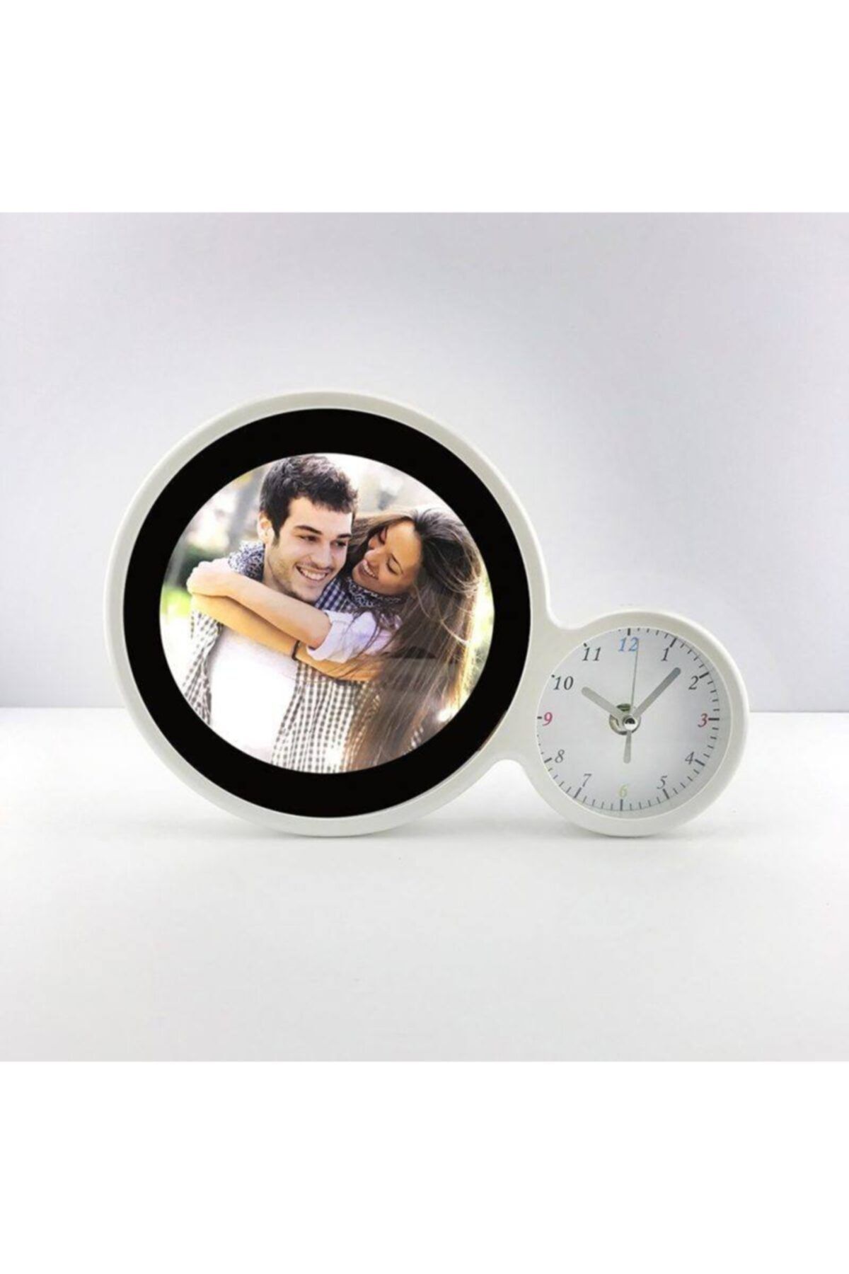 MESHUR STORE Dekoratif Hediyelik Led Işıklı Saat Ayna Fotoğraf Çerçeve