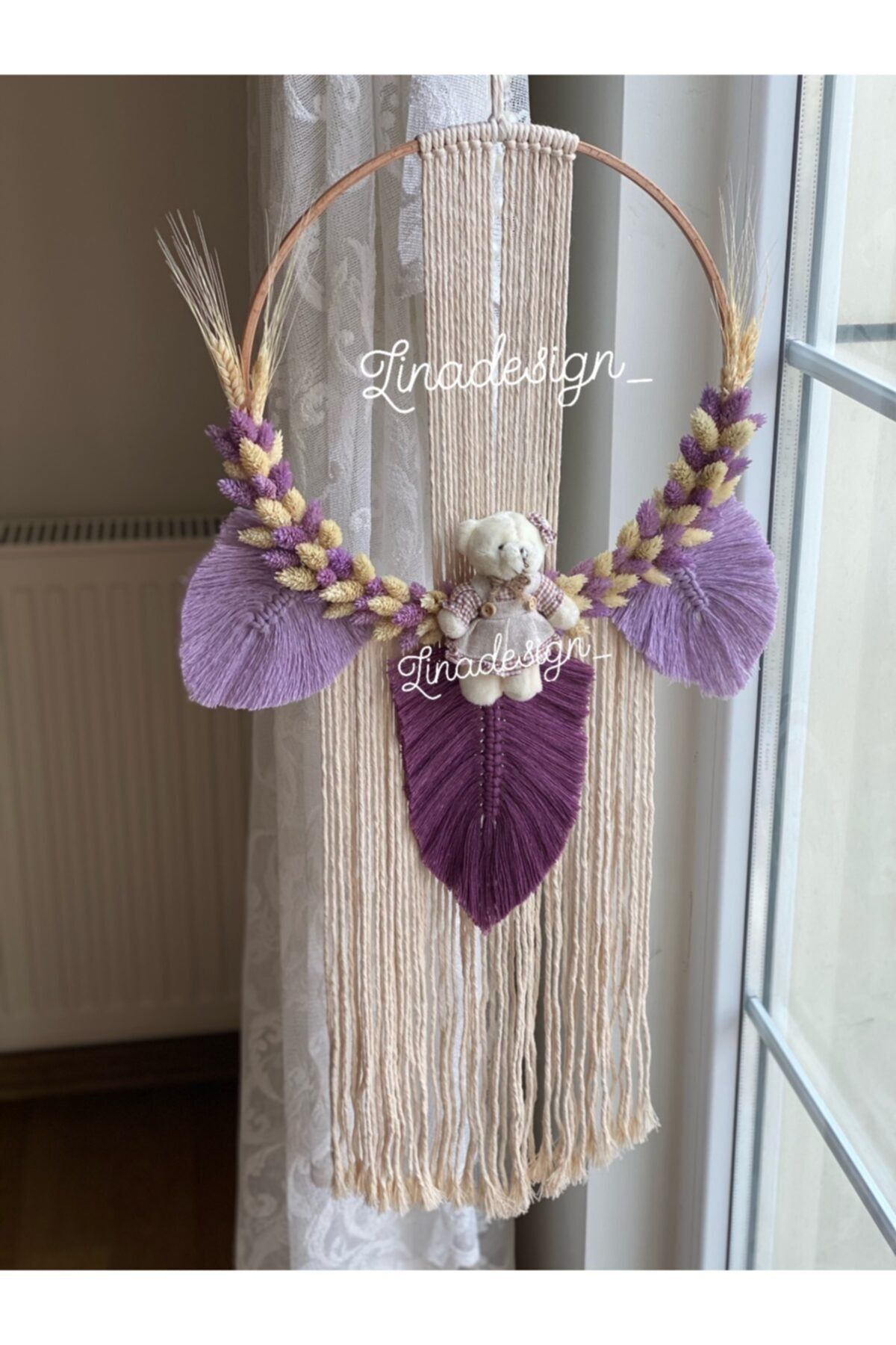 LİNADESİGN Çiçekli Makrome Kapısüsü Bebek Kapısüsü Kapı Süsü
