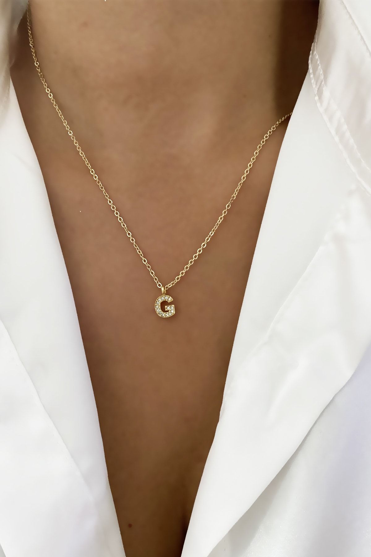 Thin sales letter necklace