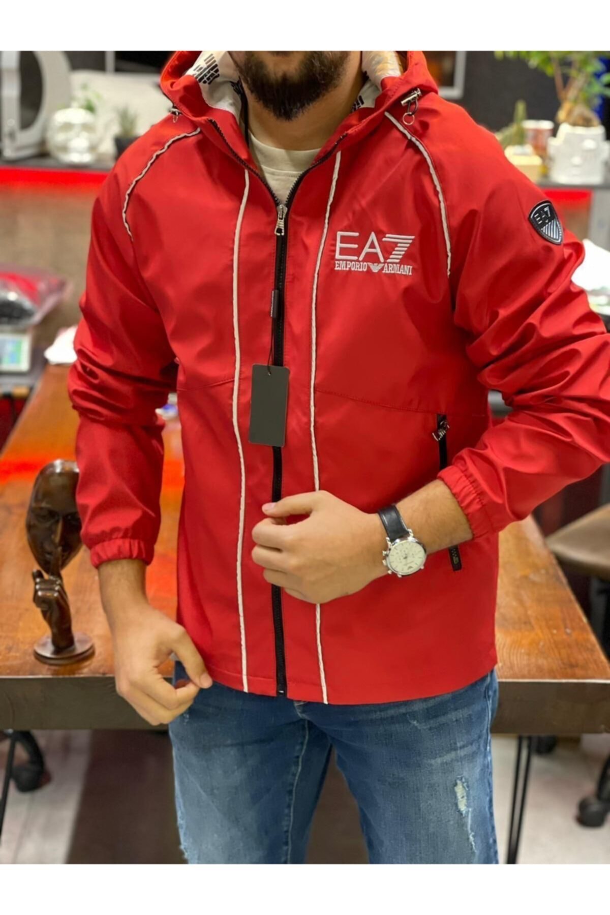 EA7 SALE Kırmızı Yağmurluk