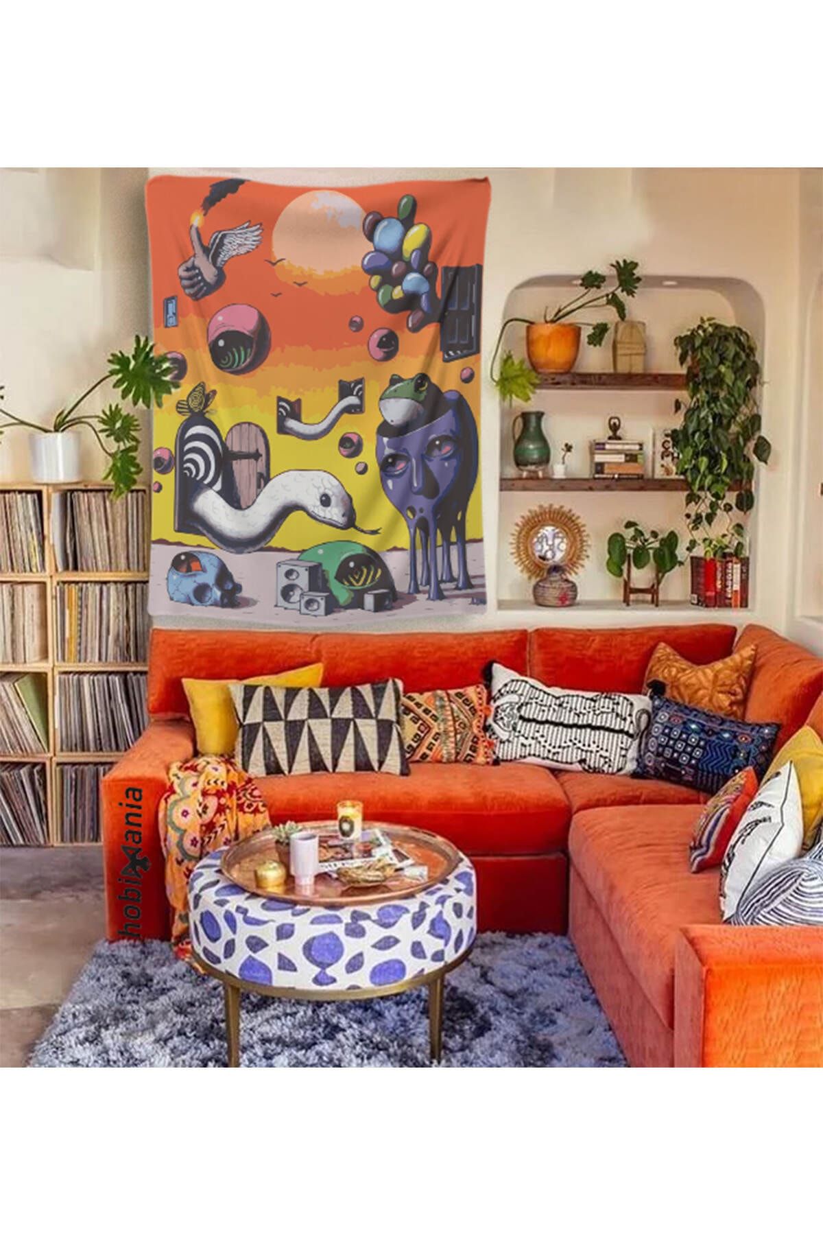 Hobimania Duvar Örtüsü Tapestry Psy Bohemian Psychedelic 150x200 Cm Duvar Dekorasyon Moda