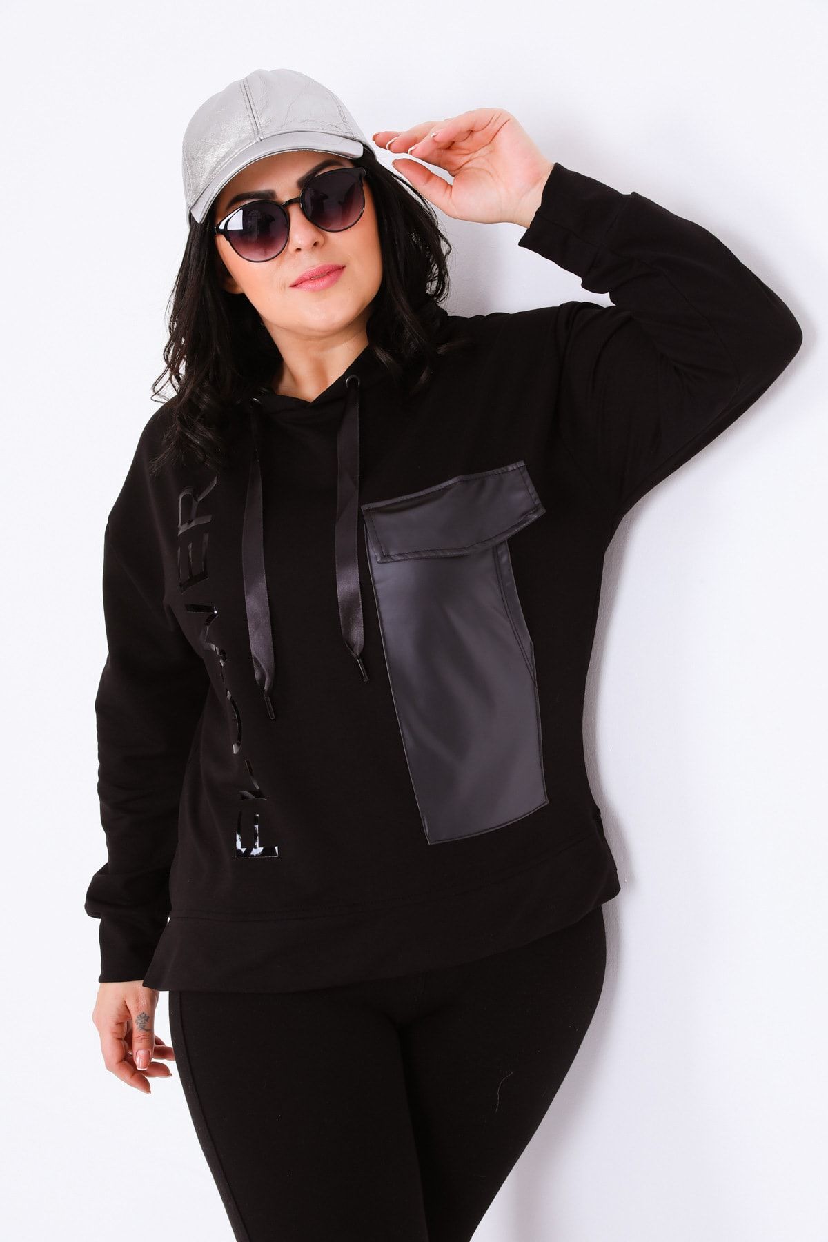 Ebsumu Unisex Deri Gümüş Kep