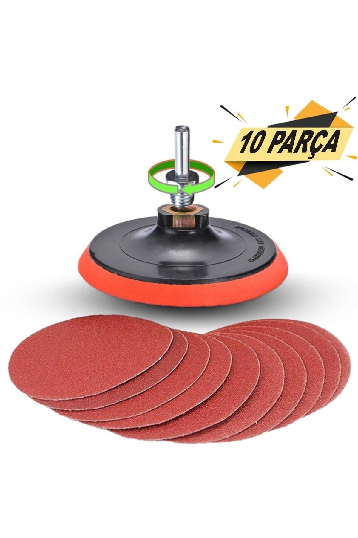 Badem10 10 Parça Cırt Zımpara Seti + Matkap Aparatı 115 Mm