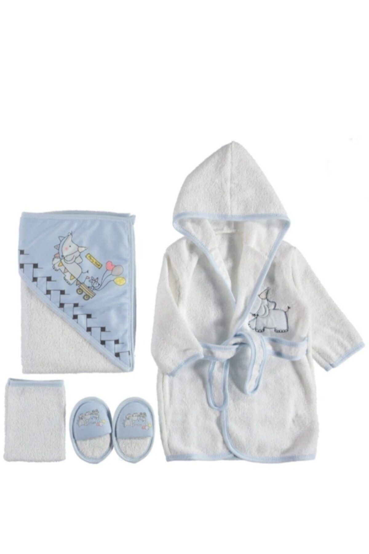 Ekebaby Mavi Filli Party Time Bebek Bornoz