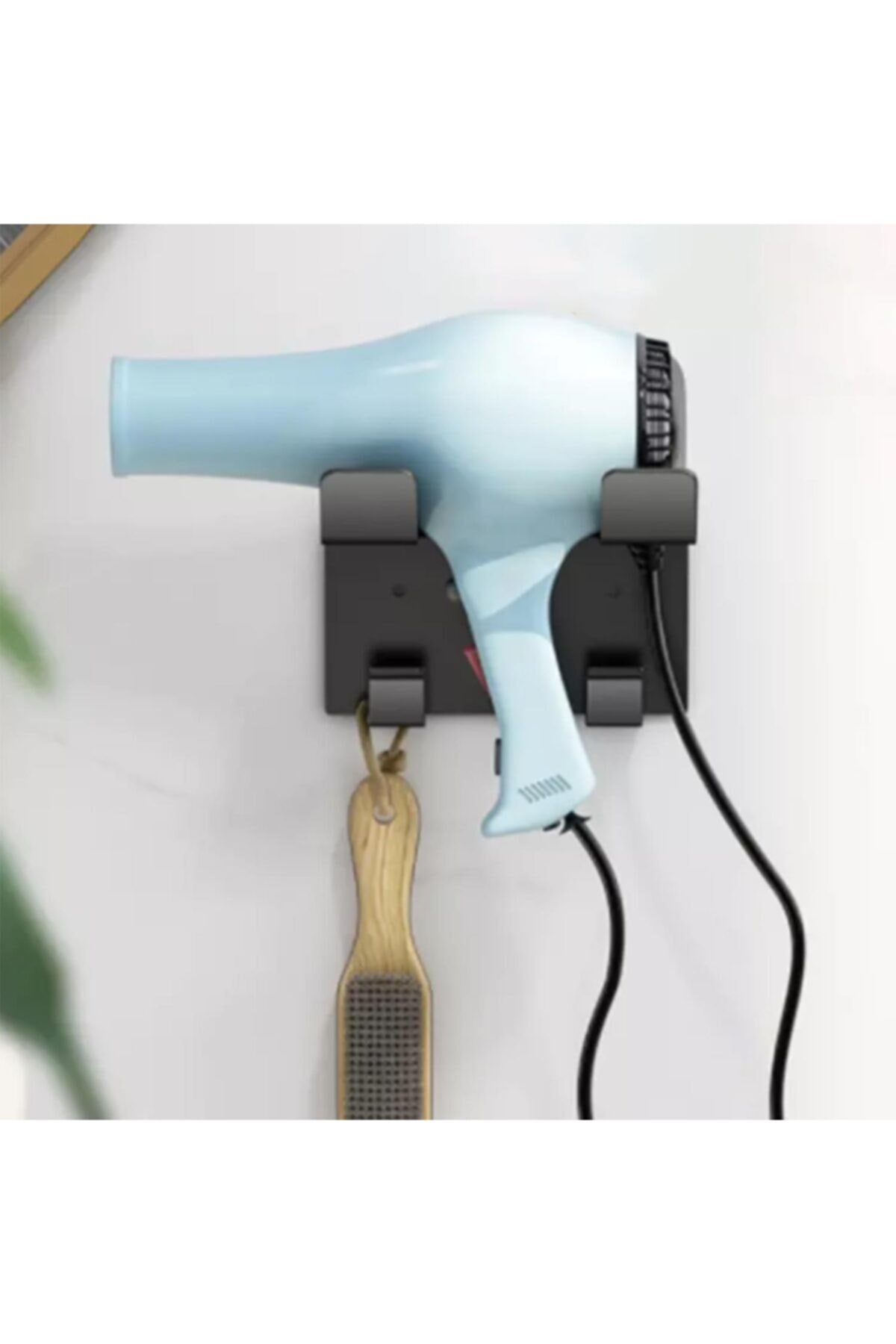 uberKraft Metal Saç Kurutma Makinesi Tutacağı, Saç Kurutma Makinesi Standı, Siyah Fön Makinesi Askısı