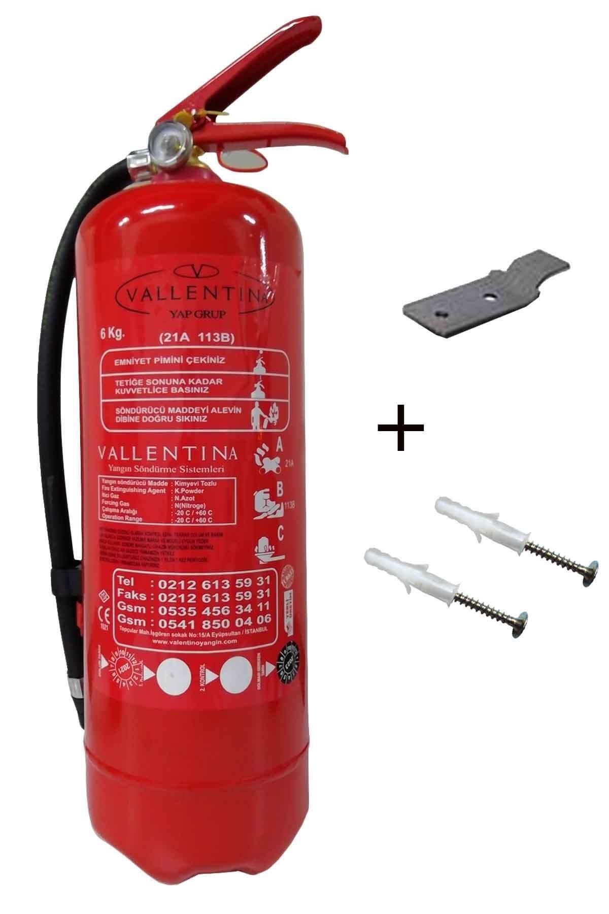 Valentino 6 kg Yangın Tüpü Askı Aparatı Dübel Vida 3'lü Set